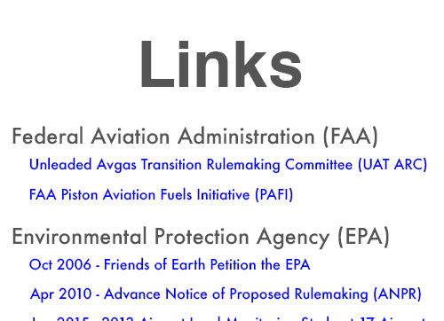 FAA, EPA and other resource links